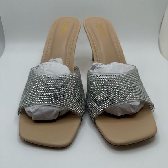 CUSHIONAIRE Women's One Band Dress Sandal +Memory Foam 10 CRYSTAL - Picture 2 of 8